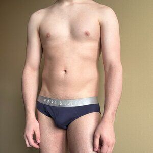 Parker and Ronen Men's Briefs (Blue, Medium)